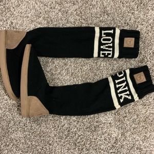 PINK Tall Slipper Boots